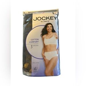 Jockey Elance Combed Cotton Comfort 3Pair Hipster Panties L/7 Black Full Cover